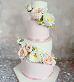 4 tier flower wedding cake